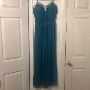 Long Teal Prom/ wedding dress worn once